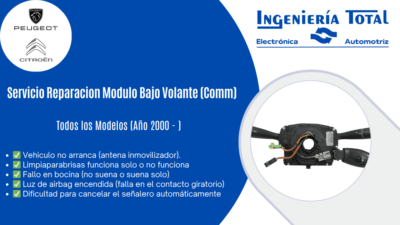 Reparacion Modulo Bajo Volante (Comm2000) image